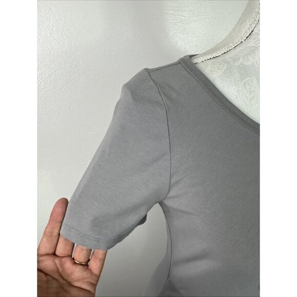 Sundance Women's S Twist Front Stretch Jersey Dress SS Gray EUC - Picture 4 of 8